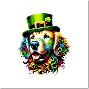 Curly-Coated Retriever Celebrates Saint Patrick's Day Posters and Art